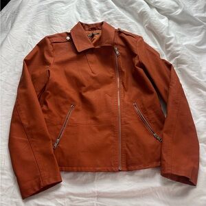 Burnt Orange Leather Jacket Baccini